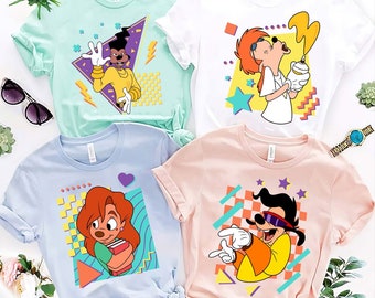 Disney A Goofy Movie Characters Portrait T-Shirt, Powerline,Max,Roxanne,Bigfoot,Bobby Shirt, Disneyland Family Trip Gift, Disney Trip 2025