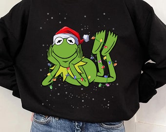 Disney Muppets Holiday The Kermit Frog Christmas Lights T-Shirt, Kermit T-Shirt, Disneyland Christmas Family Matching Tee, Christmas Squad