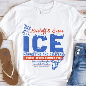 Disney Frozen Kristoff and Sven&#39;ss Ice Harvesting And Delivery T-Shirt, Disneyland Family Matching Tee, Magic Kingdom, WDW Epcot Theme Shirt