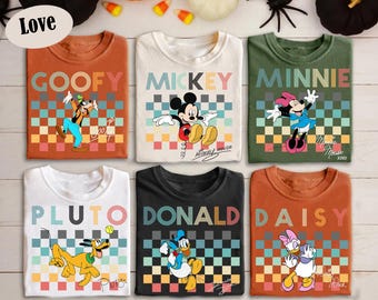 Disney-Figuren Shirt, Micky und Freunde kundenspezifisches Shirt, Disney-Gruppen-Familien-Matching-Shirt, Mickey Minnie Doofy Donald Daisy Pluto Shirt