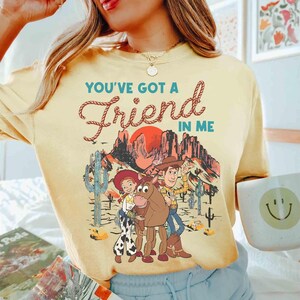 Disney Vintage Toy Story Shirt, You've Got A Friend In Me, Woody Jessie and Bullseye Shirt, Disney Cowgirl Cowboy Shirt, Western Country image 3