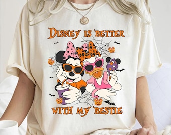 Disney Minnie And Daisy Halloween Shirt, Disney Is Better With My Bestie Shirt, Disney Girl Trip Best Friends Shirt, Disney Halloween Tee