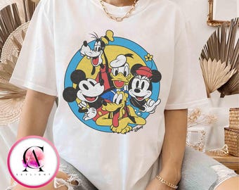 Disney Mickey And Friends Retro Group Shot Shirt, Mickey Minnie Donald Daisy Goofy Shirt, Disneyland Family Matching Shirt, Magic Kingdom