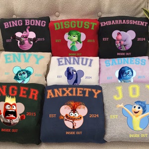Disney Inside Out Est 2015 Postacie Retro Protrait T-shirt, Disneyland Epcot Family Matching Shirts, Magic Kingdom Unisex Adult Kid T-shirt