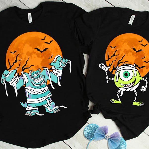 Disney Monsters Inc James P. Sullivan en Mike Wazowski Halloween-shirt, Spooky Season-shirt, WDW Disneyland Halloween Party Gift-shirt