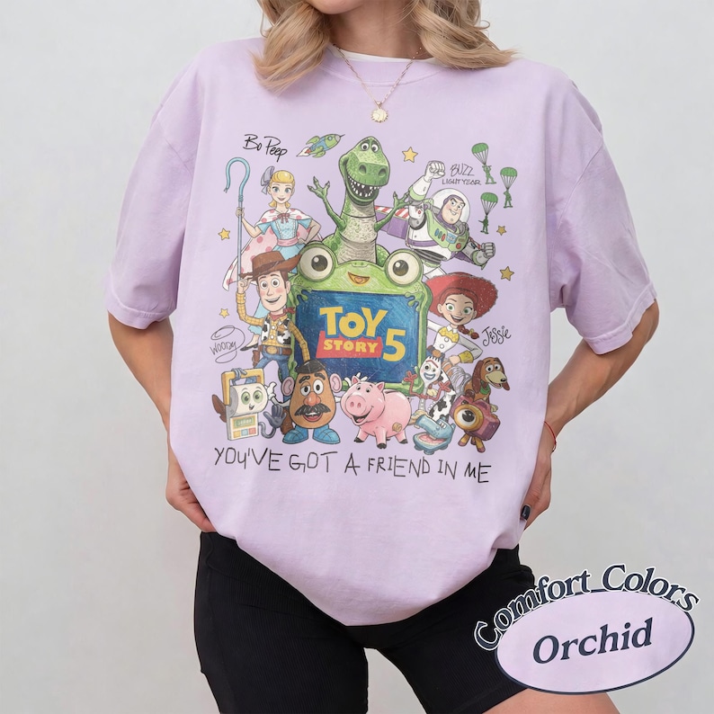 Vintage Toy Story 5 Signatures Pixar Fest Shirt, Toy Story Land Shirt, You've Got A Friend In Me Shirt, Walt Disney World Trip Shirt image 2
