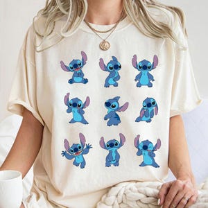 Disney Many Moods of Stitch T-Shirt, Lilo and Stitch Shirt, Family Matching Tee Disneyland Trip Gift, Magic Kingdom, Disneyland Family Shirt image 1