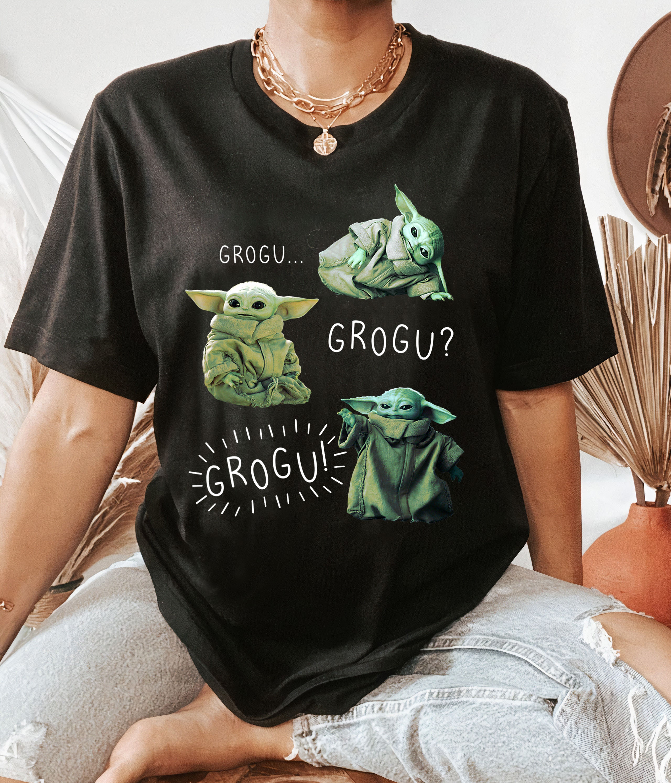 Star Wars The Mandalorian Grogu Grogu Grogu Baby Yoda T-Shirt, Star Wars Tee,  Disneyland Vacation Trip Gift Unisex Adult T-shirt Kid T-shirt - Etsy France