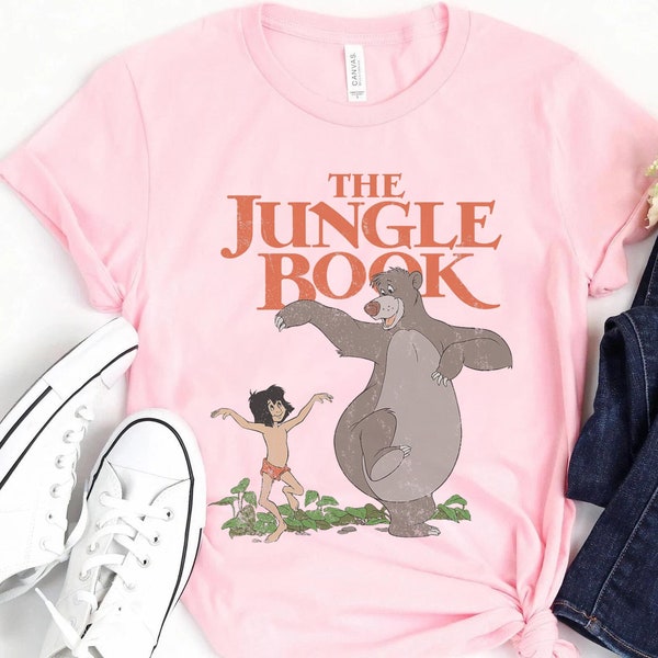 Disney The Jungle Book Mowgli & Baloo Dancing Cover T-Shirt, Magic Kingdom, Disneyland Family Matching Tee Unisex Adult T-shirt Kid T-shirt