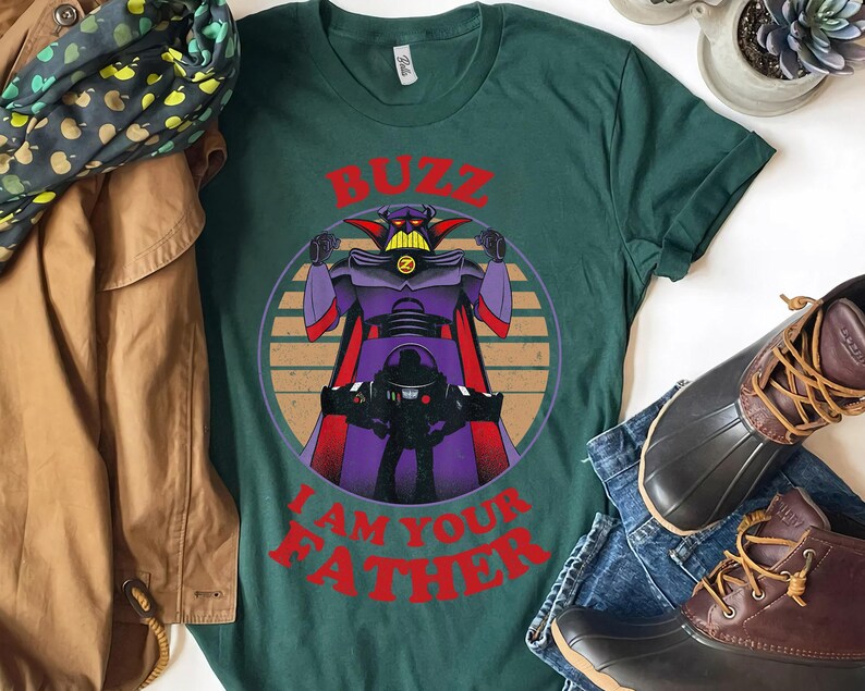 Camiseta retrô Zurg e Buzz "Eu Sou Seu Pai", camiseta Disney Pixar Toy Story, presente para o Dia dos Pais, camiseta combinando para a família Disneyland WDW imagem 3