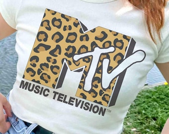 Classic MTV Leopard Logo T-shirt, Music Television MTV Logo Tee, Retro 80s 90s Style MTV Family Matching Tee, Disneyland Family Matching Tee
