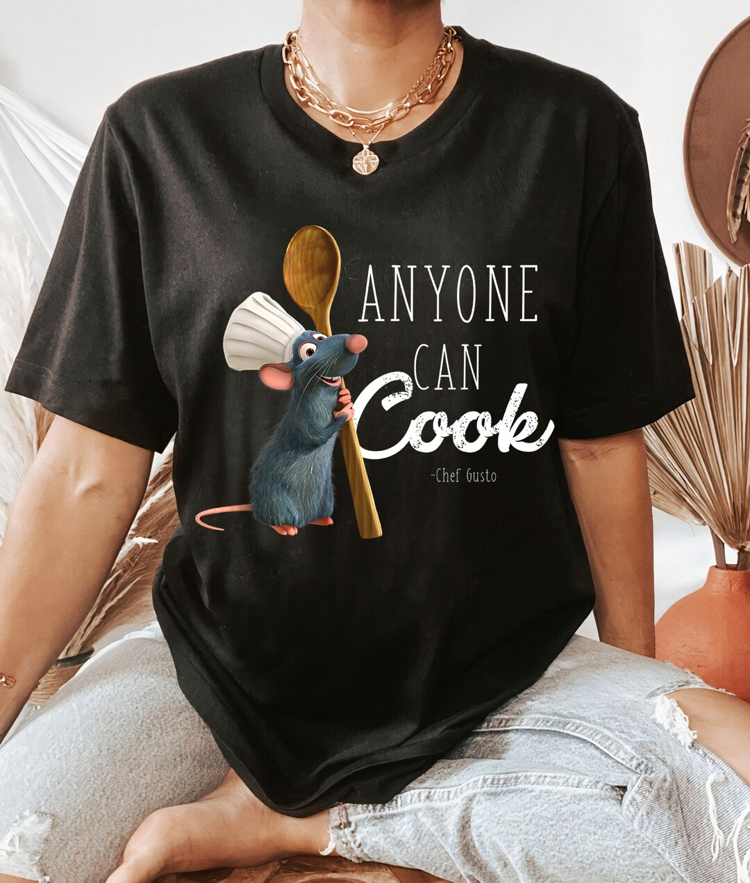 Disney Pixar Ratatouille Remy Anyone Can Cook Quote T-shirt, Family ...