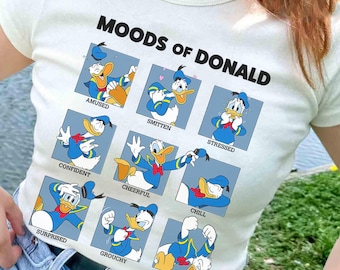 Disney Donald Duck Moods Graphic T-Shirt, Moods Of Donald Shirt, Disneyland Matching Tee Trip Gift Unisex Adult T-shirt Kid T-shirt