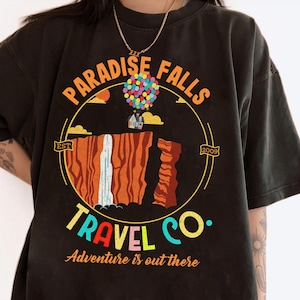 Disney Pixar Up Movie Paradise Falls Vacation Travel Co Shirt, Adventure Is Out There House Balloons T-shirt, Disneyland Family Matching Tee