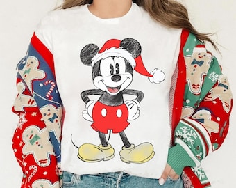 Disney Christmas Santa Mickey Mouse Classic Pose T-Shirt, Mickey's Very Merry Christmas Party 2025, Disneyland Family Group Christmas Shirt