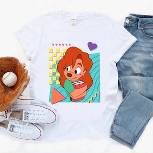 Disney A Goofy Movie Characters portret T-shirt, Powerline, Max, Roxanne, Bigfoot, Bobby shirt, Disneyland familie-uitje cadeau, Disney-reis 2026 afbeelding 5