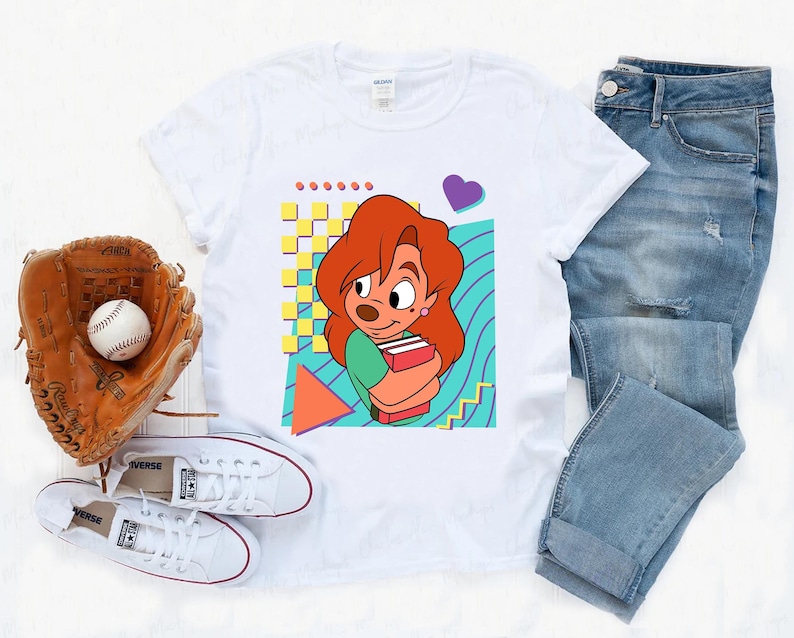 Disney A Goofy Movie Characters portret T-shirt, Powerline, Max, Roxanne, Bigfoot, Bobby shirt, Disneyland familie-uitje cadeau, Disney-reis 2026 afbeelding 5