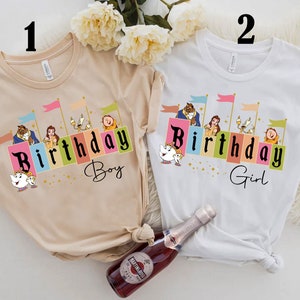 Disney Beauty and The Beast Birthday Boy, Birthday Girl Shirt, Personalized Shirt, Belle Beast Lumiere Birthday Shirt, Custom Birthday Shirt