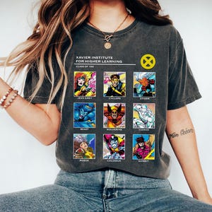 Maglietta Marvel X-Men Xavier Institute anni '90, Jean Grey, Gambit, Wolverine, maglietta supereroe Marvel, maglietta coordinata per la famiglia Disney, film X-Men