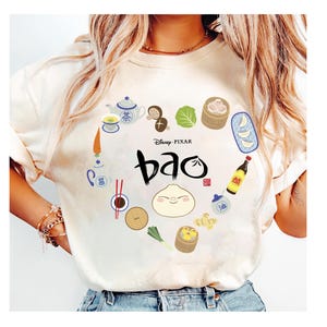 Disney Pixar Bao Heart Shaped Graphic T-Shirt, Cute Bao Face Shirt, Bao Dumpling Short Film Shirt, WDW Disneyland Family Matching Tee