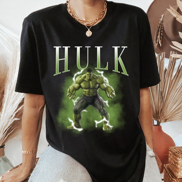 Marvel Hulk Portrait Retro 90s T-Shirt, Incredible Hulk Tee,Marvel Fan Gifts, MCU Fans Shirt, Disney Marvel Unisex Adult T-shirt Kid T-shirt