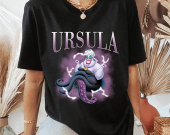 Retro Disney Villains Ursula 90s Portrait T-Shirt,The Little Mermaid Shirt,Family Matching Tee Disneyland Trip Gift Unisex Adult Kid T-shirt