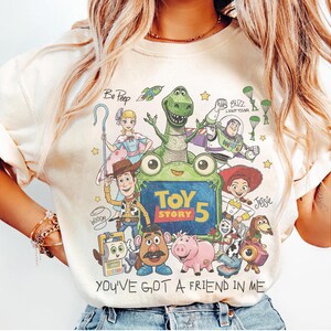 Vintage Toy Story 5 Signatures Pixar Fest Shirt, Toy Story Land Shirt, You've Got A Friend In Me Shirt, Walt Disney World Trip Shirt image 1
