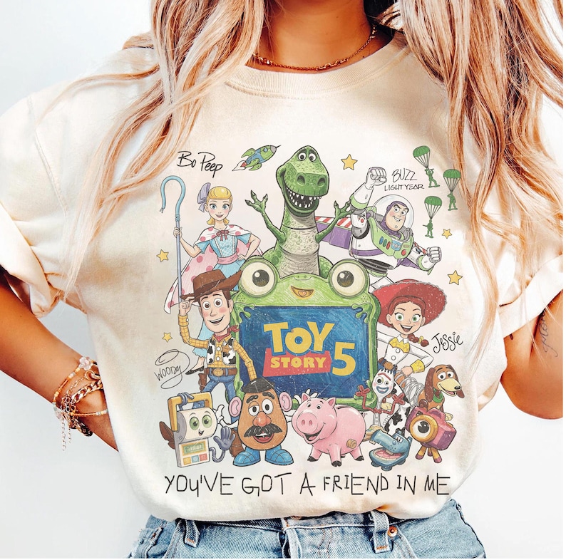 Vintage Toy Story 5 Signatures Pixar Fest Shirt, Toy Story Land Shirt, You've Got A Friend In Me Shirt, Walt Disney World Trip Shirt image 1