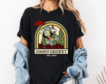 Disney Pinocchio Jiminy Cricket Established 1940 T-Shirt, Pinocchio Tee, Disneyland Family Matching Tee Trip, Magic Kingdom, Disney Vacation
