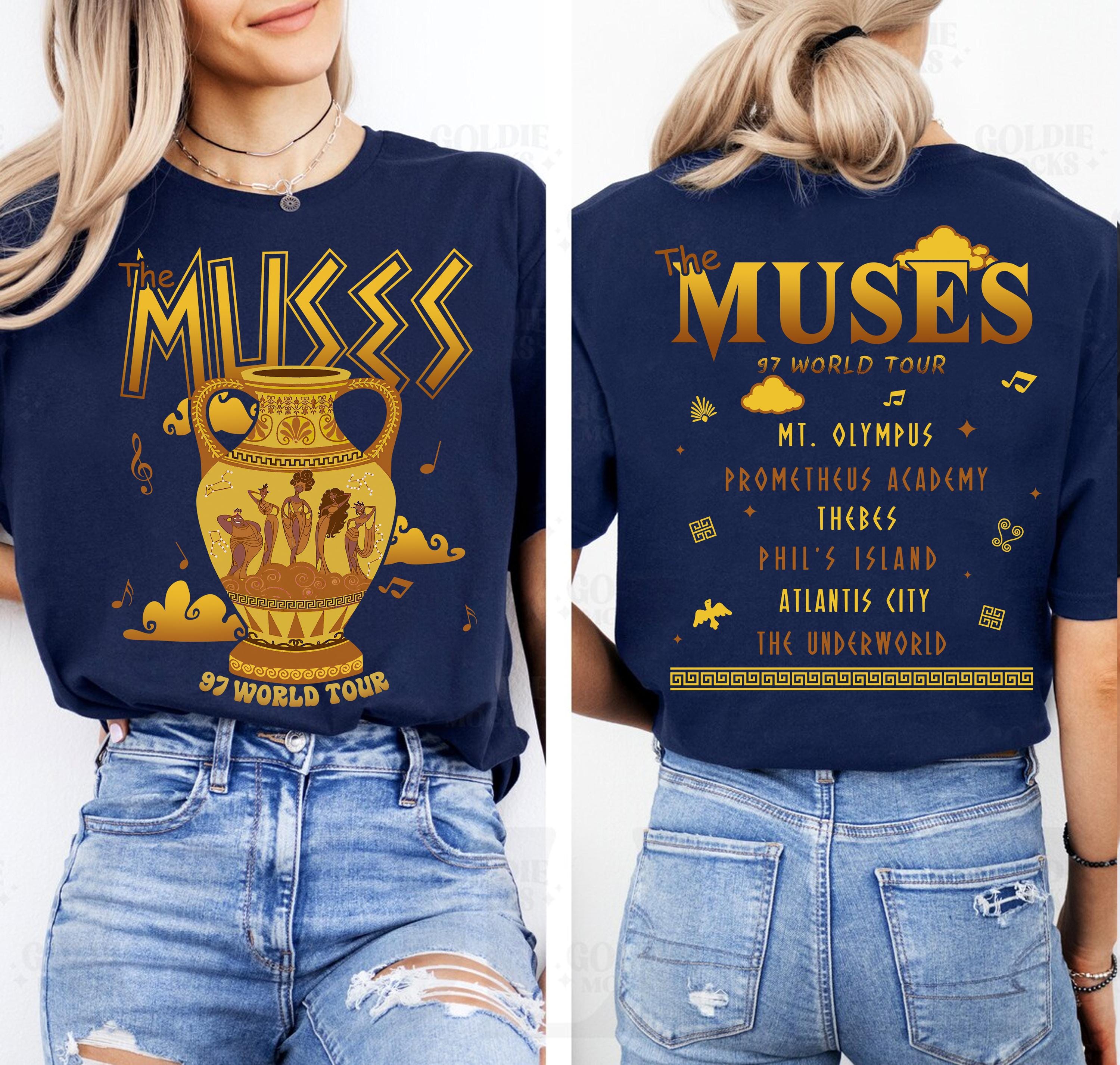 2-sided Disney Hercules The Muses Shirt, Retro The Muses 97 World Tour T-shirt, Walt Disney World, Muses Diva, Disneyland Vacation Tee