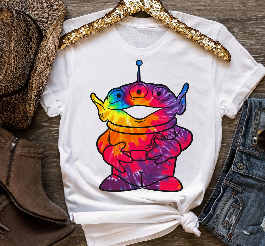 Disney Pixar Toy Story Tie-dye Alien Portrait T-shirt,aliens Shirt