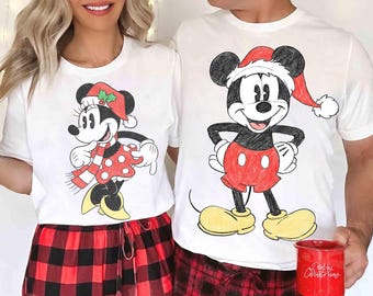 Disney Christmas Santa Mickey and Friends Classic Pose Shirt, Mickey's Very Merry Christmas Party 2026, Disneyland Family Christmas Shirt