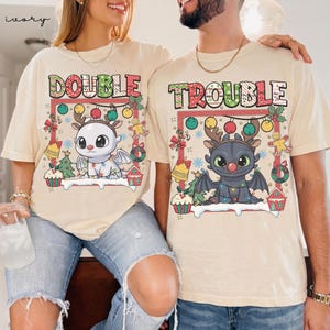 T-shirt « Dragons » illuminé pour Noël, T-shirt « Double Trouble », T-shirt « Krokmou et Furie Éclair » de l'univers épique, T-shirt Universal Studios