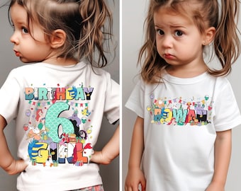 Camiseta personalizada de Disney La Sirenita de 2 caras para niña y niño, con nombre personalizado: Ariel, Ursula, Flounder y Sebastian.
