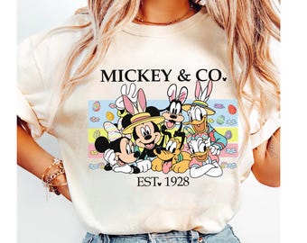 Vintage Mickey & Co Est 1928 Shirt, Mickey and Friends Disney Easter Day Shirt, Disney Mickey Easter Day Tee, Disneyland Family Group Shirt