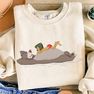 Disney The Jungle Book Mowgli and Baloo T-Shirt, Disneyland Family Vacation Gift Unisex Adult T-shirt Kid T-shirt Hoodie Sweatshirt image 1