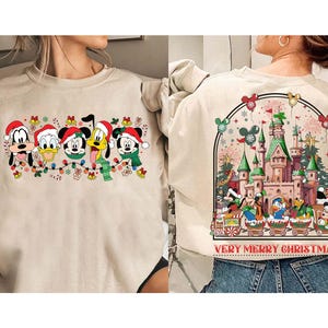 2-sided Disney Christmas Parade Mickey's Very Merry Christmas 2025 Shirt, Mickey And Friends Christmas Lights Tee, Disneyland Christmas Tee