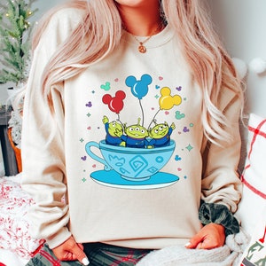 Disney Aliens Toy Story-personages Spinning Cup Mickey Cap-shirt, shirt Aliens theekopje, familiematching T-shirt Disneyland-reiscadeau