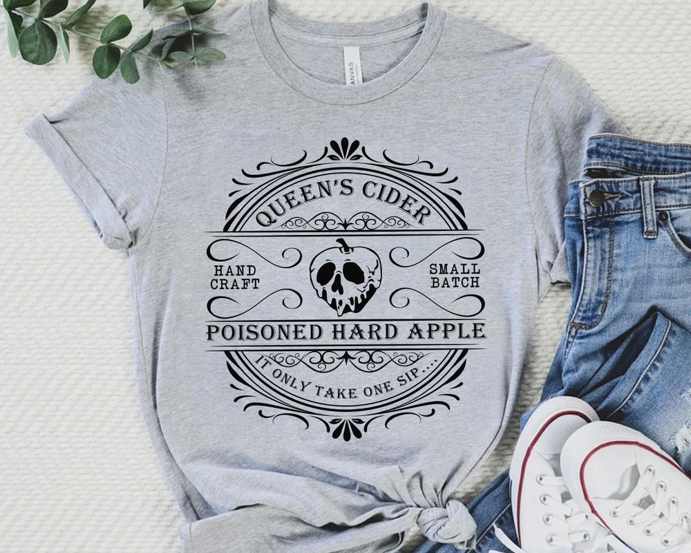 Disney Snow White And Seven Dwarfs Queen’S Cider Poison Apple Shirt, Disney Villains Shirt, Disneyland Halloween Family Matching Shirt New Fashion