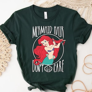 Disney The Little Mermaid Ariel Mermaid Hair Don't Care T-Shirt, Family Matching Tee Disneyland Trip Gift Unisex Adult T-shirt Kid T-shirt image 3