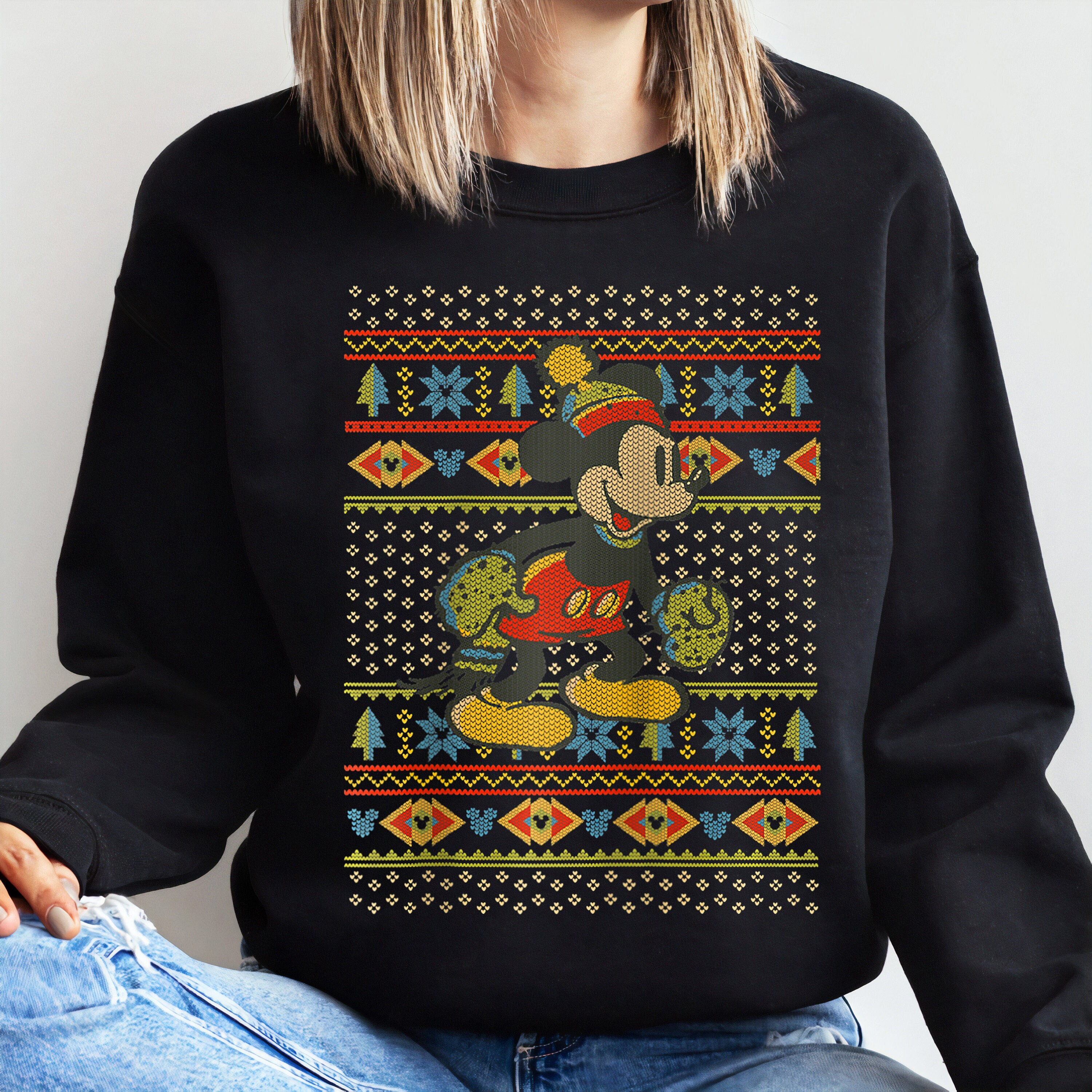 Mickey Mouse Christmas Sweater - Etsy