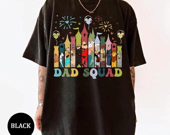 Camiseta "Dad Squad Disney Castle", Camiseta Disney para Pais, Camisetas Combinando para Pais, Roupa para Pai e Filho, Camiseta Combinando para Família da Disneyland