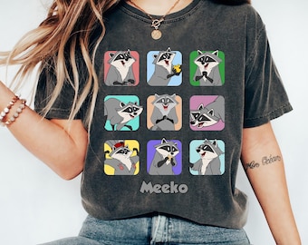 Maglietta grafica Disney Pocahontas Meeko Emotions, maglietta retrò anni '90 Meeko, maglietta coordinata per la famiglia Disneyland, maglietta unisex per adulti e bambini