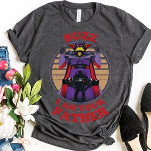 Camiseta retrô Zurg e Buzz "Eu Sou Seu Pai", camiseta Disney Pixar Toy Story, presente para o Dia dos Pais, camiseta combinando para a família Disneyland WDW imagem 2