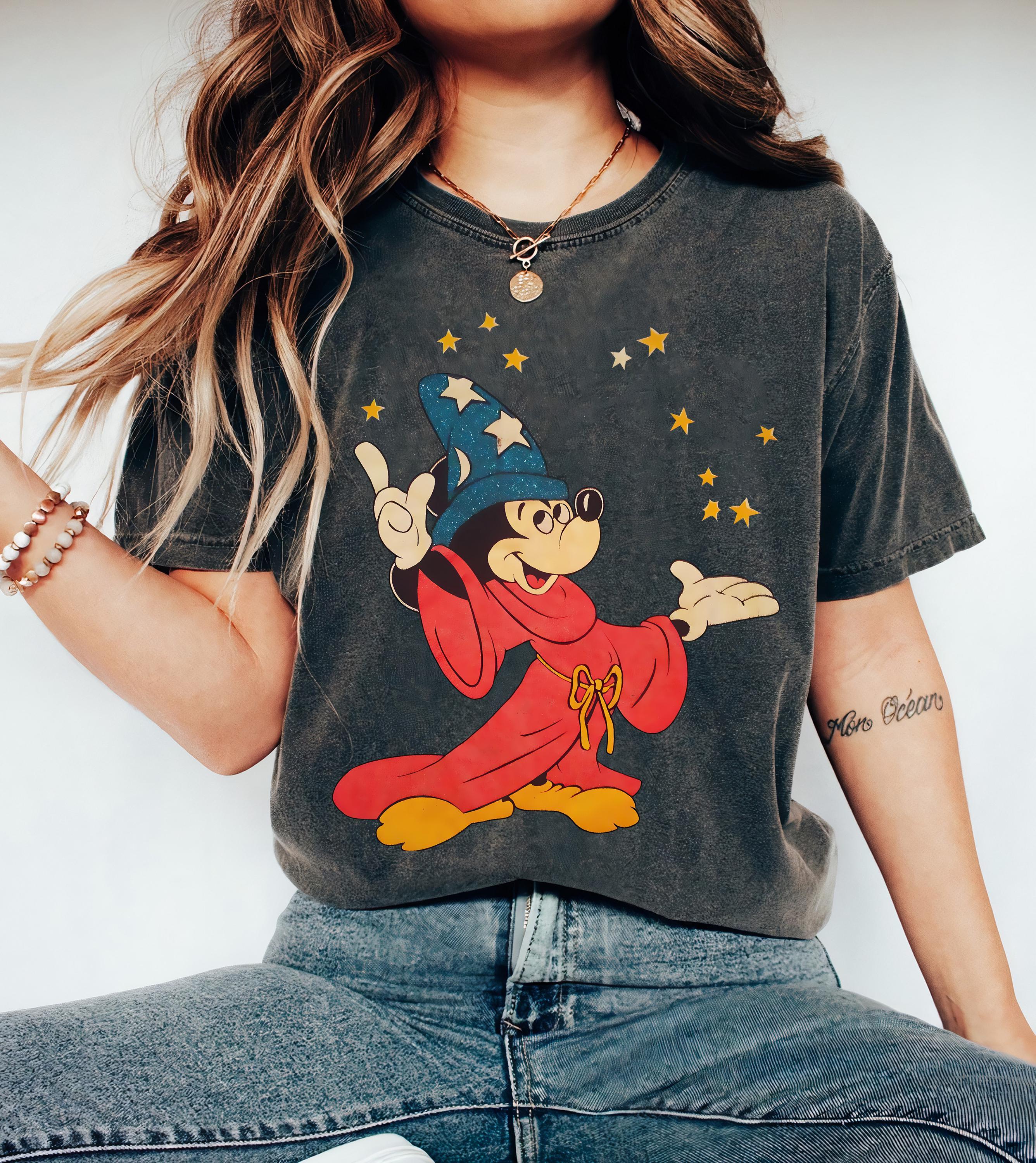 Retro Sorcerer Mickey Mouse Shirt, Magic Wizard Mickey Fantasmic