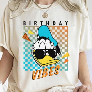 Disney Donald Duck Birthday Vibes 80s Shirt, Donald Duck Portrait Shirt, Mickey and Friends, Birthday Theme, Disneyland Family Matching Tee