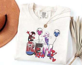 Personalized Spidey and His Amazing Friends Character Shirt, Custom Boy Girl, Name Kids Shirt,Disneyland Family Matching Tee, Birthday Theme