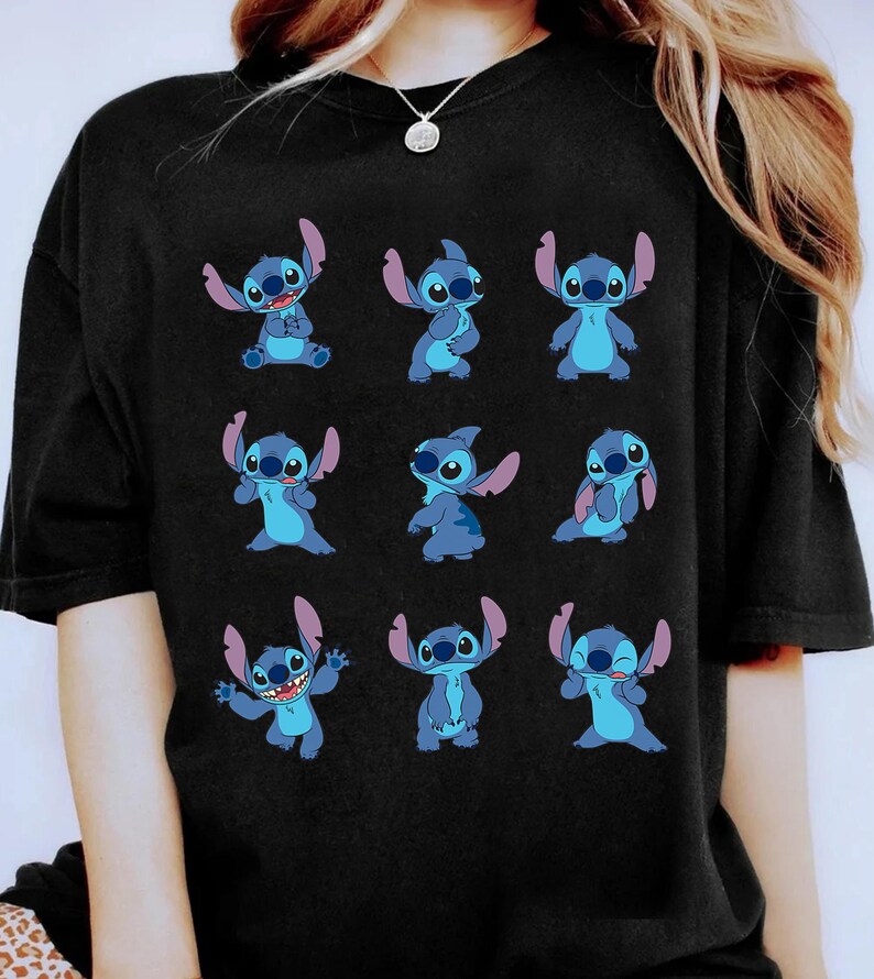 Disney Many Moods of Stitch T-Shirt, Lilo and Stitch Shirt, Family Matching Tee Disneyland Trip Gift, Magic Kingdom, Disneyland Family Shirt image 2