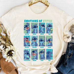 Camiseta retro de los 90 con retrato de Stitch de Disney, Lilo y Stitch, Magic Kingdom, Disneyland, camiseta familiar a juego, unisex, para adultos y niños. imagen 2