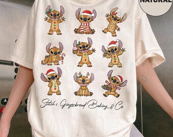 Disney Stitch Gingerbread Baking & Co Christmas Shirt, Stitch Gingerbread Cookie Christmas Shirt, Disneyland Christmas Trip 2026 Shirt